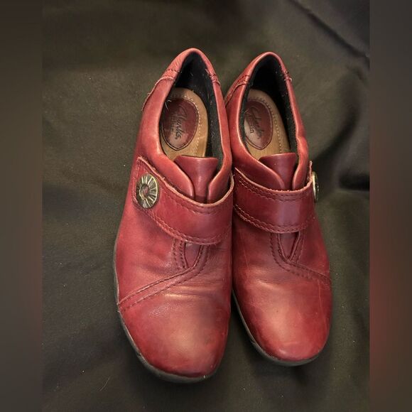Clarks Womens Kessa Betty leather burgundy size 7 - Picture 3 of 9